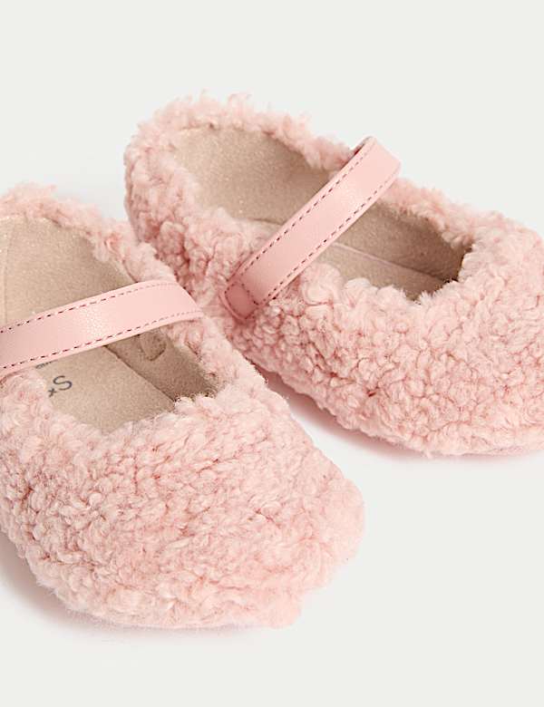 נעלי טרום הליכה צמריריות בסגנון בלרינה לתינוקות (0‏-18 חודשים) - IL