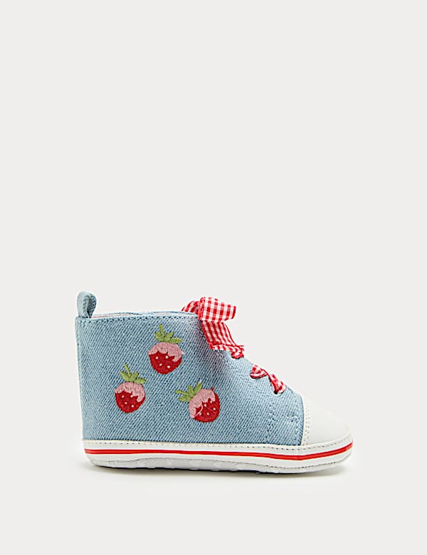 Baby Strawberry High Top Trainer Pram Shoes (0-18 Months) - UA