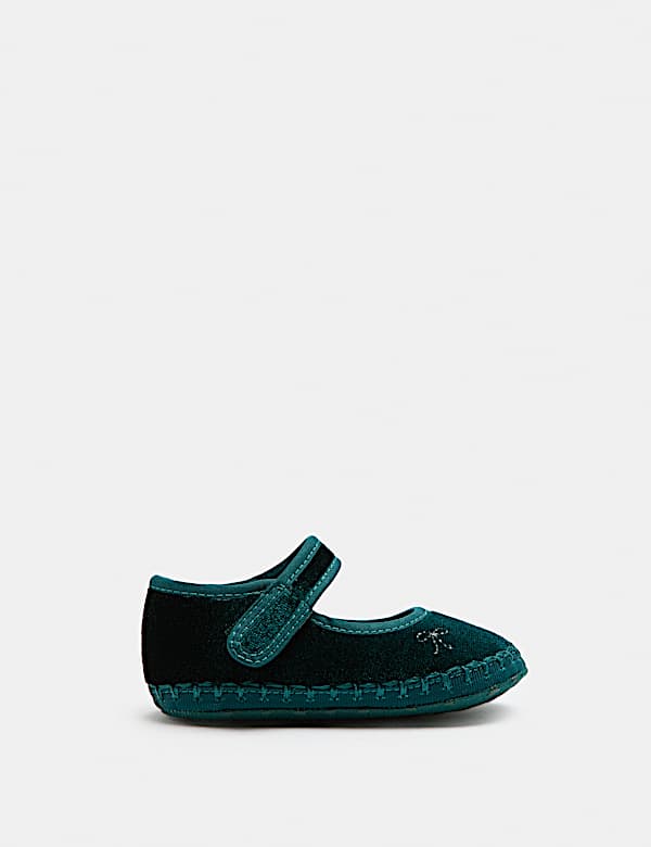 Baby Velvet Ballet Pram Shoes (0-18 Mths) - US