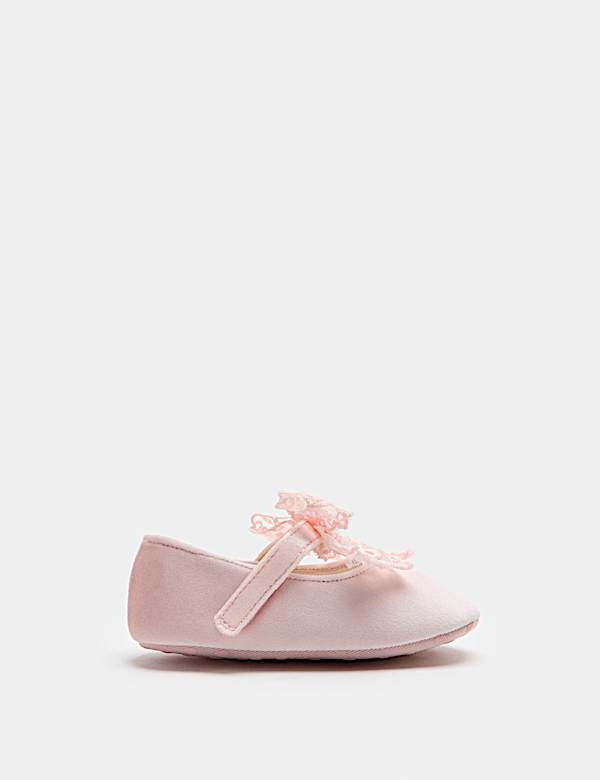 Baby Lace Ballet Pram Shoes (0-18 Mths) - US