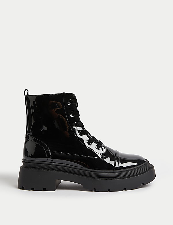 Kids Patent Freshfeet Boots 1 Large 6 Large BLACK Boots M S CY