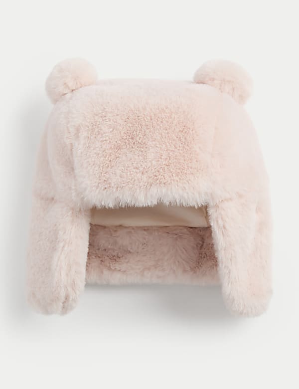 Kids Faux Fur Winter Hat 0 3 Yrs LIGHT PINK Hats M S FR