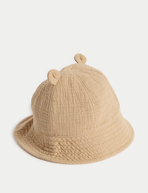 Kids' Pure Cotton Bear Sun Hat (0-3 Yrs) - US