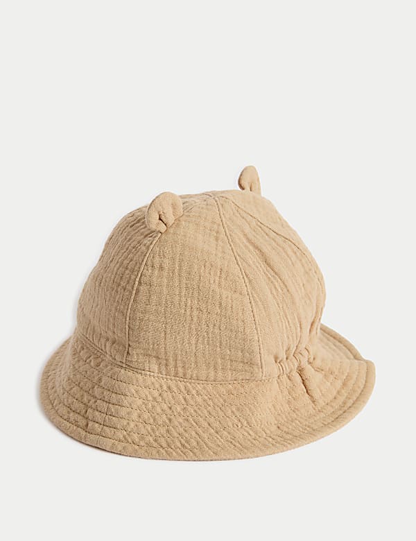 Chapeau de soleil enfant 100 % coton à motif ours (du 0 au 3 ans) - LU