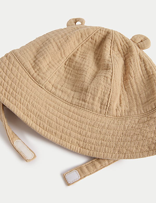 Chapeau de soleil enfant 100 % coton à motif ours (du 0 au 3 ans) - LU