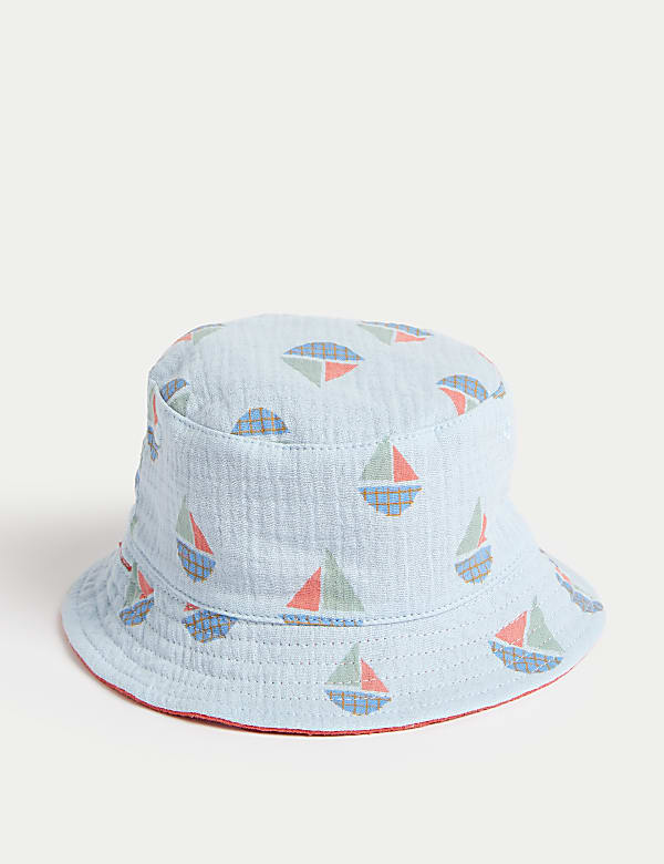 Pure Cotton Reversible Sun Hat (0-1 Yrs) - FI