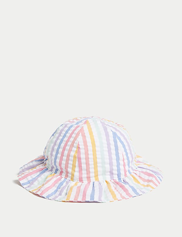 Pure Cotton Striped Sun Hat (0-1 Yrs) - AT