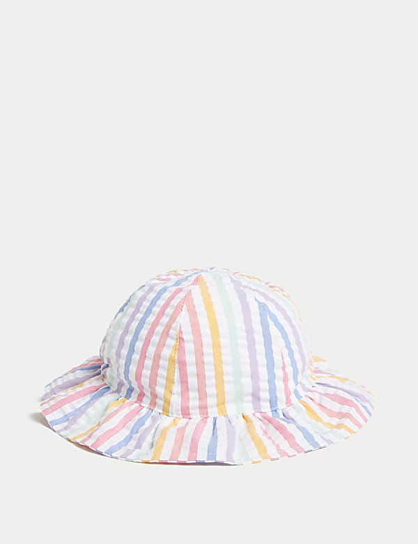 Pure Cotton Striped Sun Hat 0 1 Yrs YELLOW MIX Hats M S IT