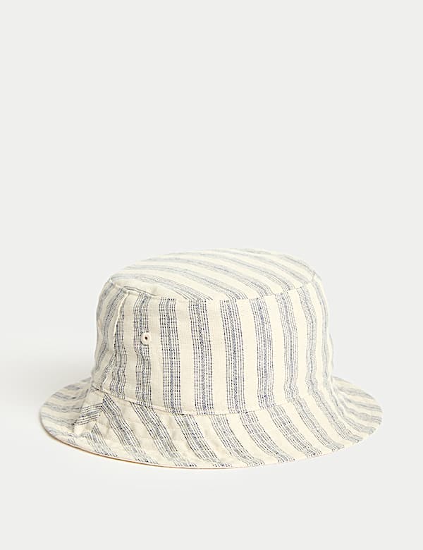 Kids' Pure Cotton Striped Sun Hat (0-3 Yrs) - CH