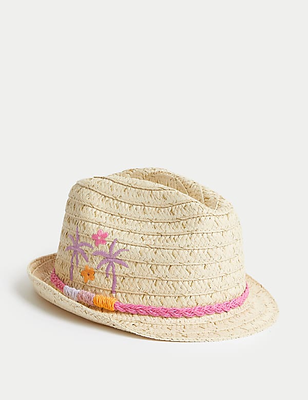Kids Palm Tree Sun Hat 1 13 Yrs NATURAL Hats M S NL