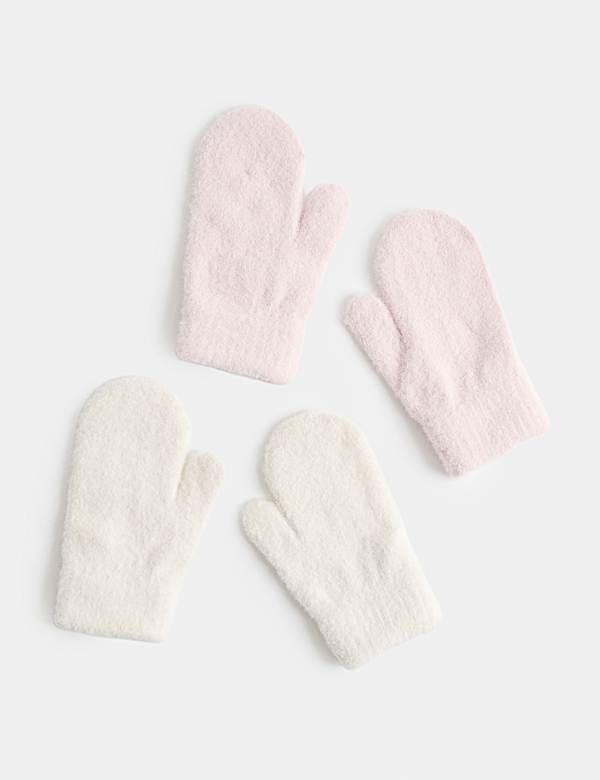 Baby 2pk Ribbed Mittens - HR
