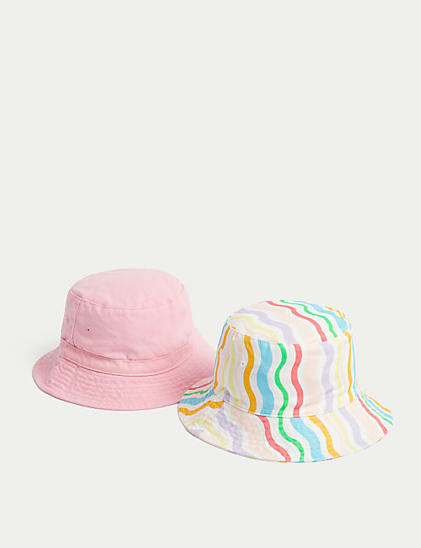 Kids' 2pk Pure Cotton Sun Hats (1-13 Yrs) - RS