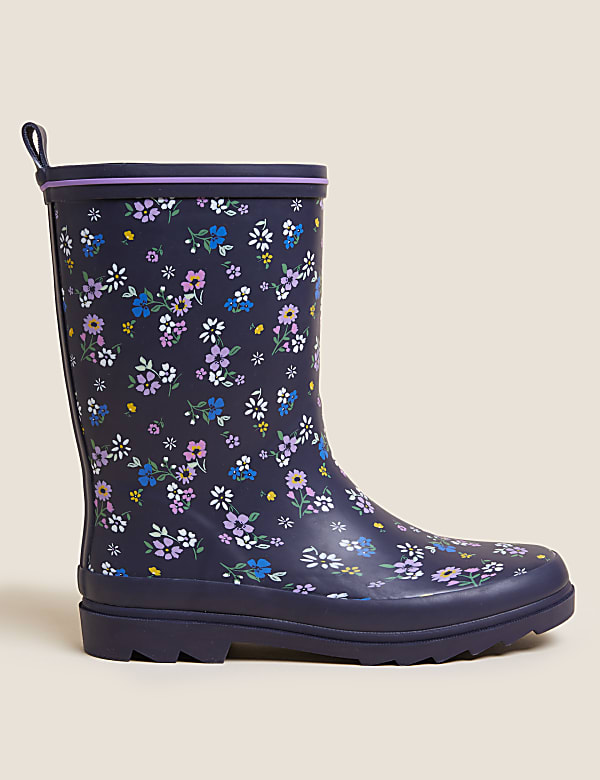 Kids Floral Wellies 13 Small 6 Large