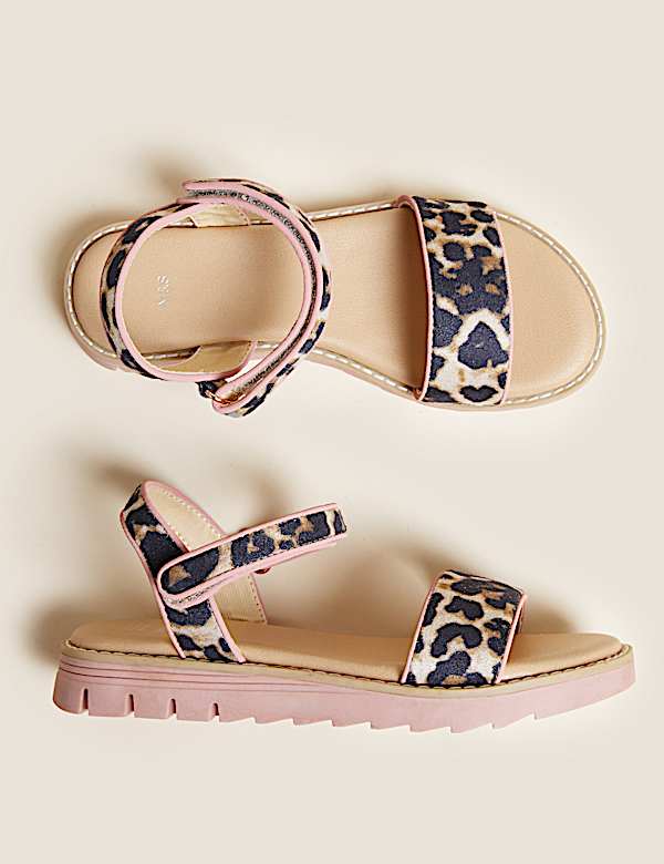 Sandales enfants &agrave; bande auto-agrippante et imprim&eacute; animal (du 32 au 39,5) - BE
