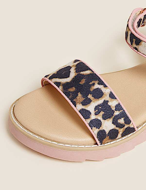 Sandales enfants &agrave; bande auto-agrippante et imprim&eacute; animal (du 32 au 39,5) - BE