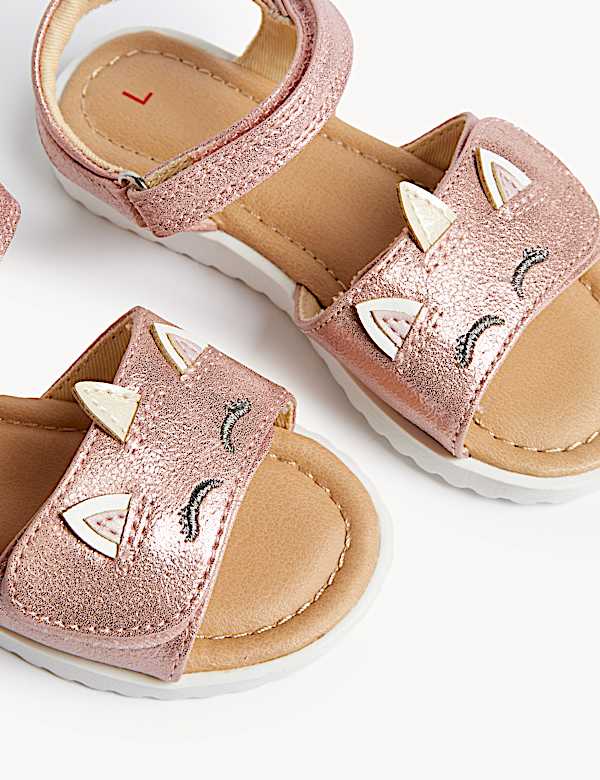 Kids' Metallic Unicorn Riptape Sandals