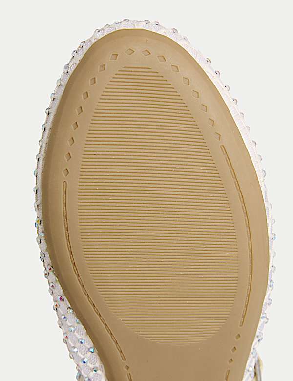 Kids' Diamante Mesh Ballet Pumps (10 Small - 6 Large) - BN