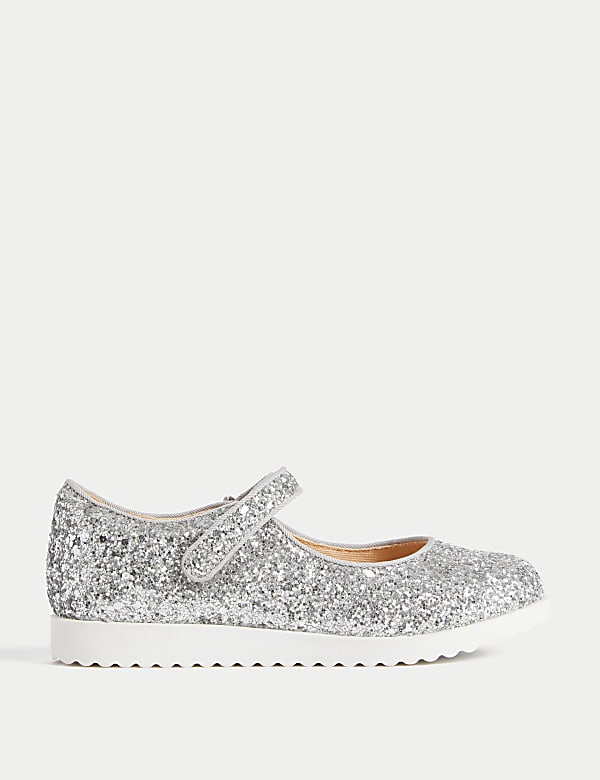 Chaussures Mary Jane pour enfants à paillettes et bande auto-agrippante (du 20,5 au 34,5) - LU
