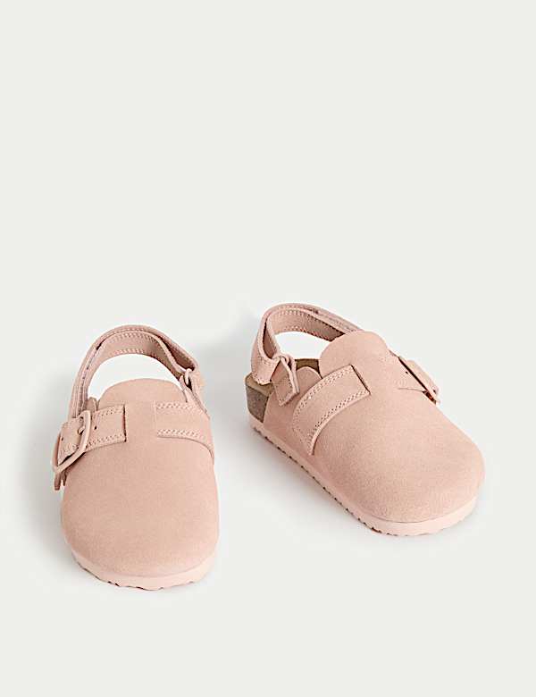 Sabots enfants en daim avec bande auto-agrippante (du 20,5 au 34,5) - LU