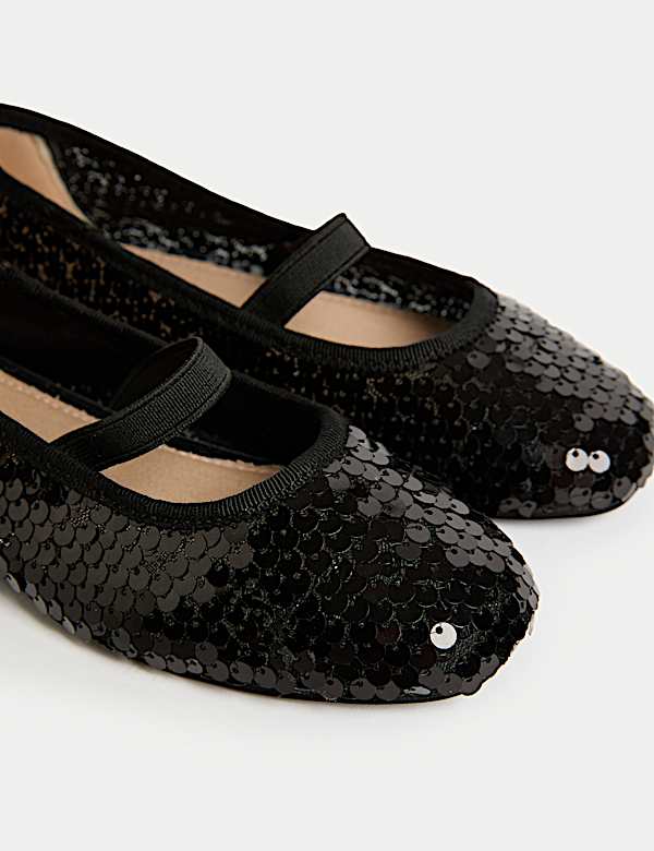 Kids' Sequin Ballet Pumps (4 Small - 2 Large) - NZ