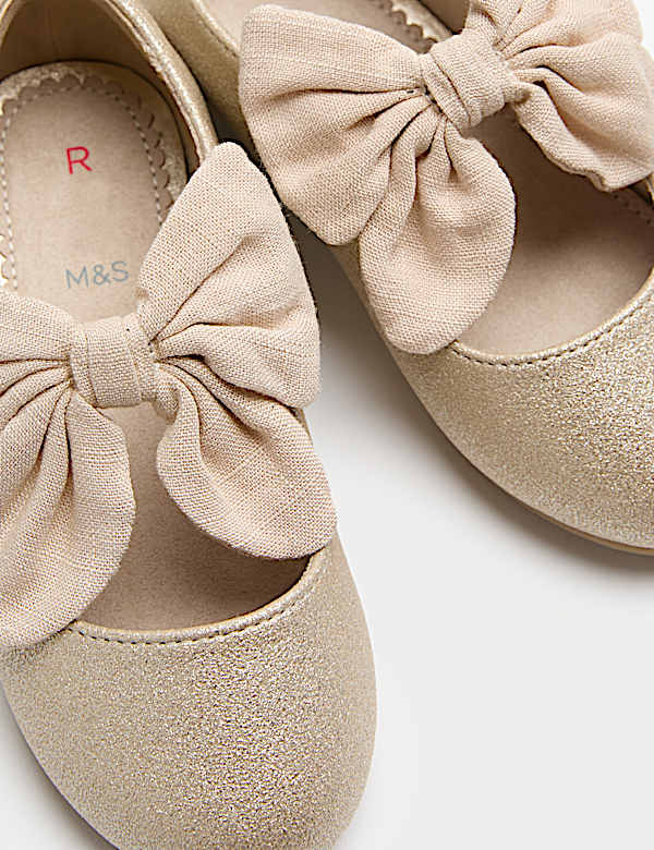 Shimmer Bow Ballet Shoes (4 Small-2 Large) - CA