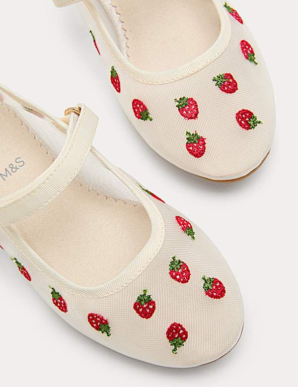 Kids' Strawberry Mesh Ballet Shoes (4 Small - 2 Large) - AL