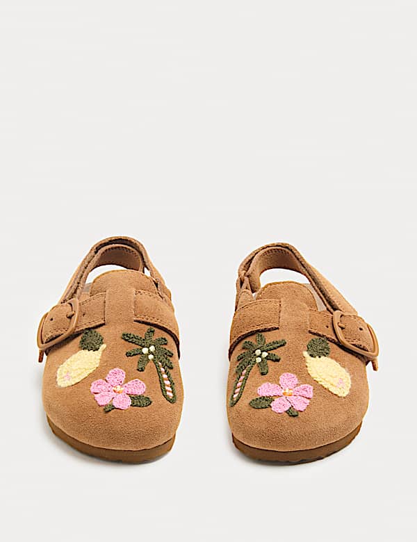 Kids' Suede Embroidered Mules (4 Small - 2 Large) - CA