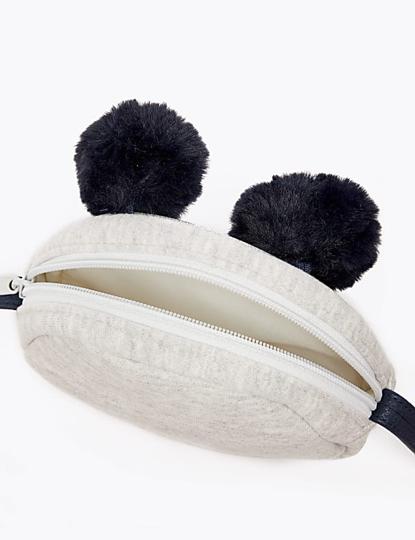 Kids' Pom Pom Panda Print Cross Body Bag