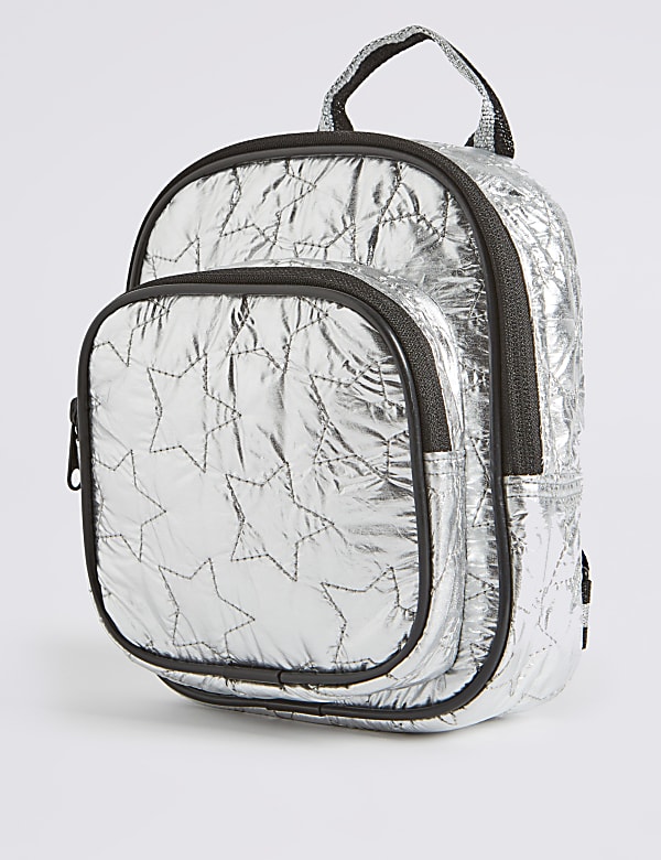 Metallic Star Pattern Mini School Backpack