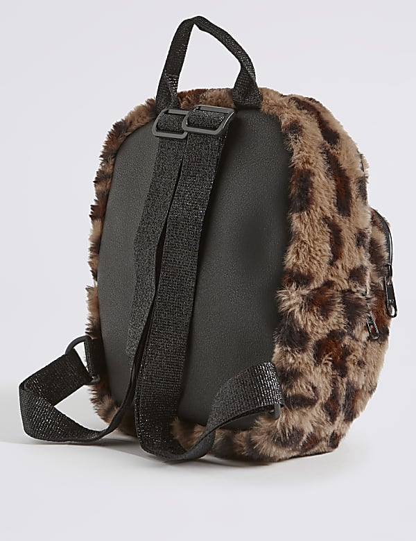 Kids’ Faux Fur Leopard  Mini Backpack