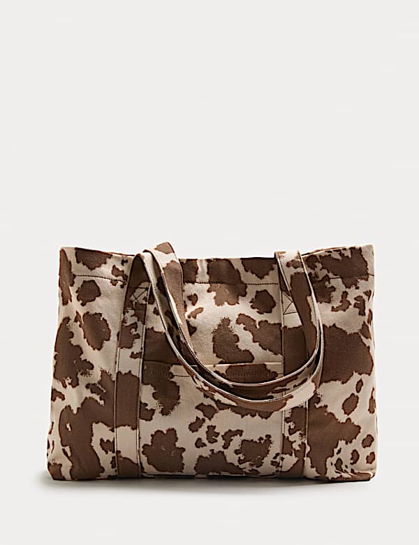 תיק רחב עם הדפס פרה לילדות - IL