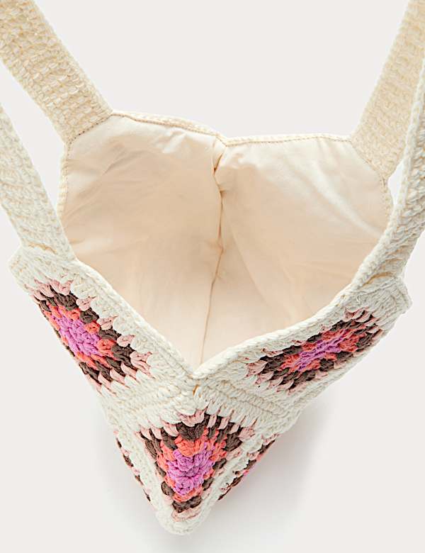 Kids' Pure Cotton Crochet Tote Bag - BN