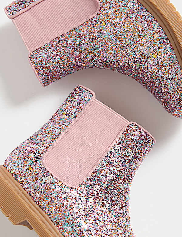 Kids' Glitter Chelsea Boots (4 Small - 2 Large) - US