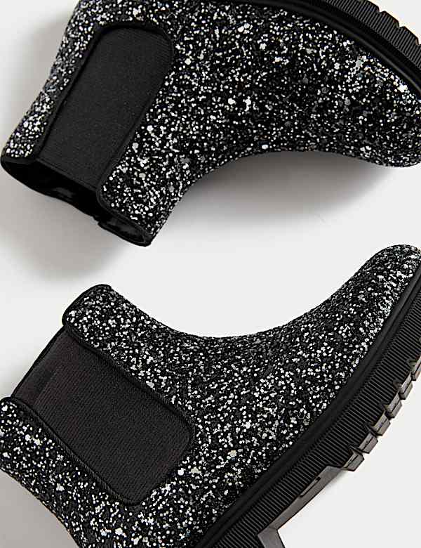 Botas Chelsea infantiles con brillos (4 pequeño-2 pequeño) - US