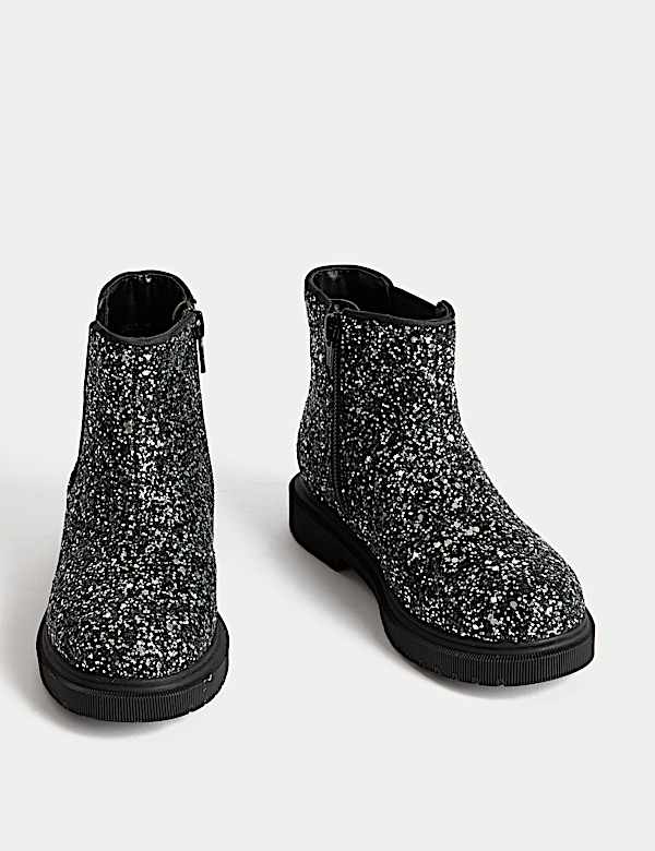 Botas Chelsea infantiles con brillos (4 pequeño-2 pequeño) - US