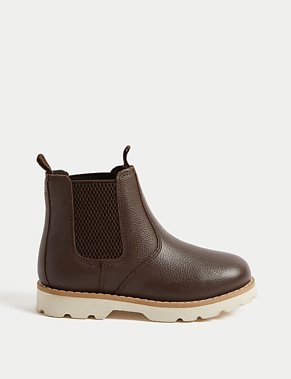 Kids Leather Chelsea Boots 4 Small 7 Large BROWN Boots M S ID