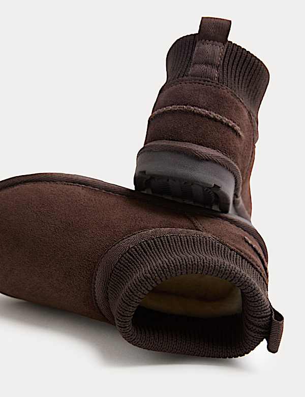 Kids' Suede Pull-On Ankle Boots (4 Small - 6 Large) - GR