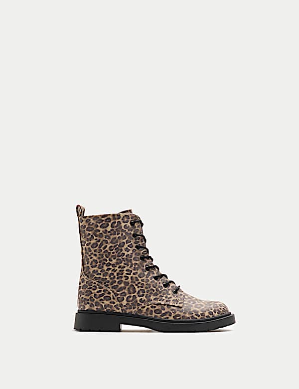 Kids' Leopard Print Ankle Boots (4 Small - 6 Large) - US