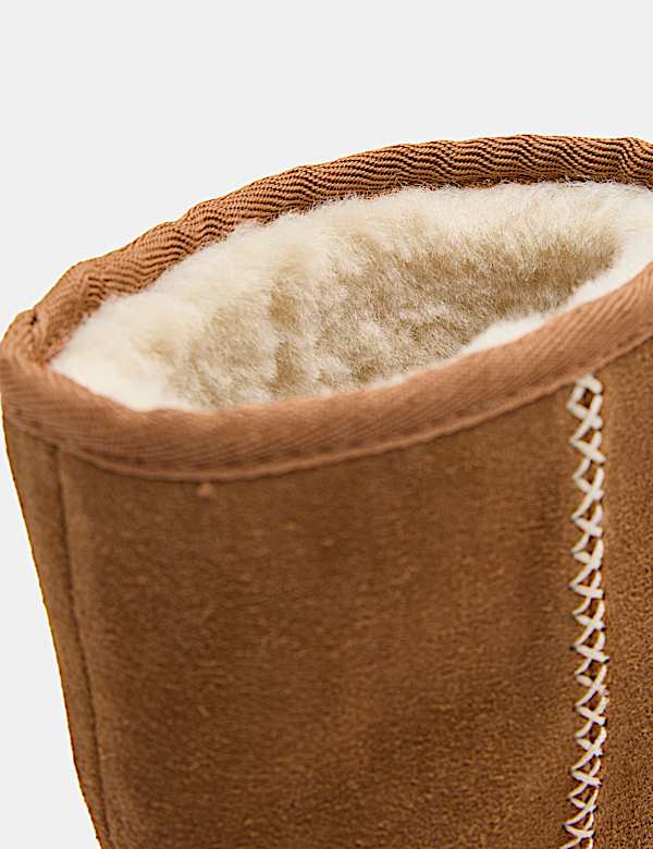 Suede Slip-On Mid Calf Boots (4 Small-6 Large) - AL