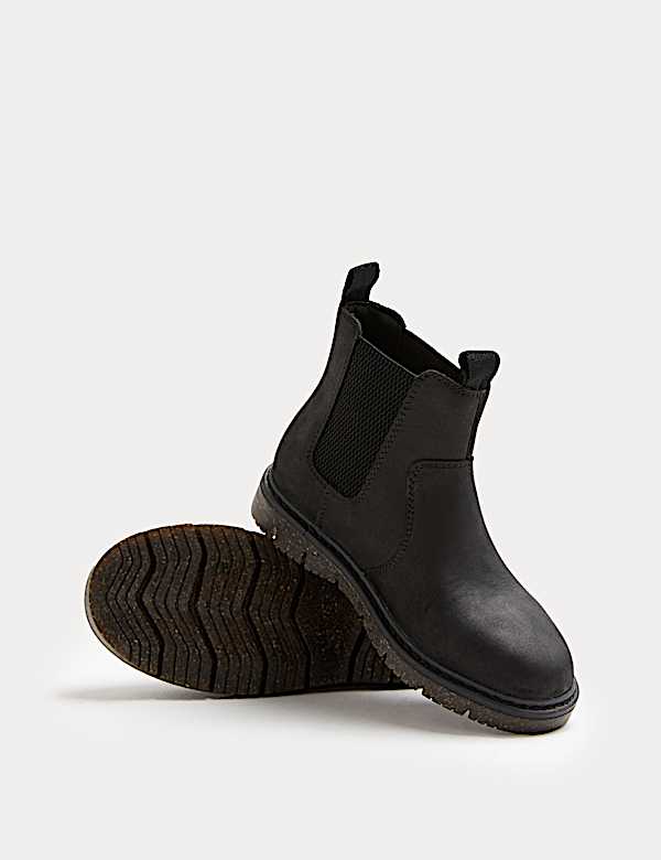 Kids' Leather Plain Chelsea Boots (4 Small - 7 Large) - AT