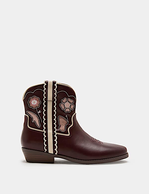 Bottines enfant style western &agrave; motif floral (du 20,5 au 39,5) - CA