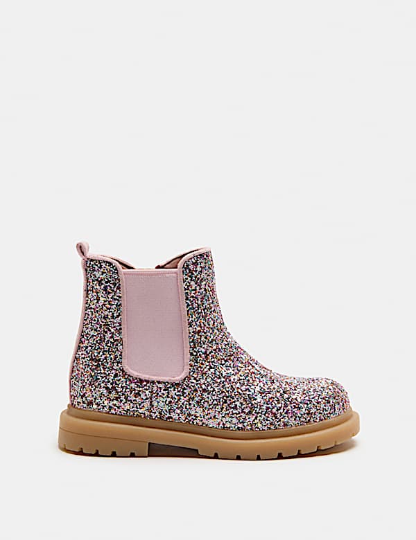 Kids' Glitter Chelsea Boots (4 Small-2 Large) - IT