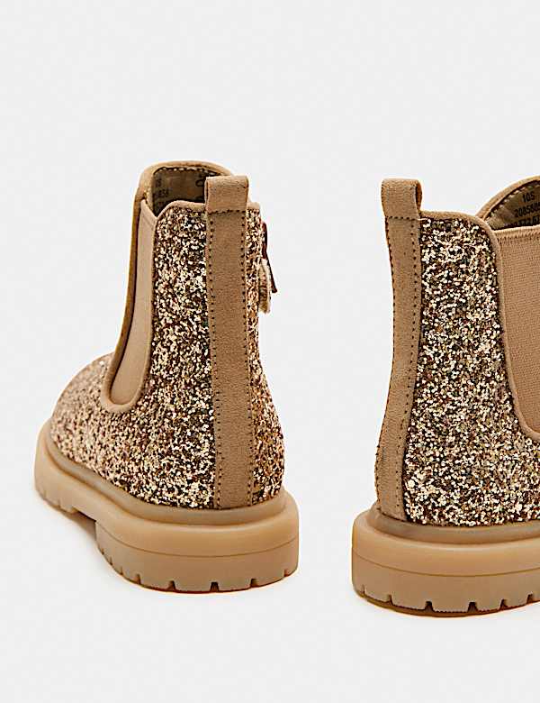 Kids' Glitter Chelsea Boots (4 Small-2 Large) - GR