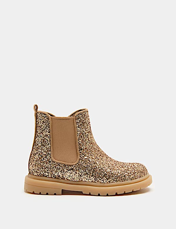 Kids' Glitter Chelsea Boots (4 Small-2 Large) - GR