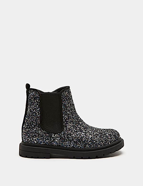 Kids' Glitter Chelsea Boots (4 Small-2 Large) - CA