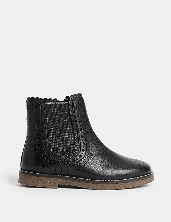 Girls black leather chelsea boots store