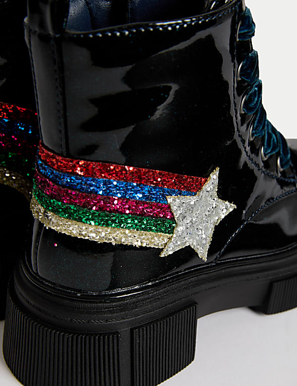 Stiefeletten f&uuml;r Kinder, aus Patentleder mit Glitzer (20,5&ndash;33,5) - AT