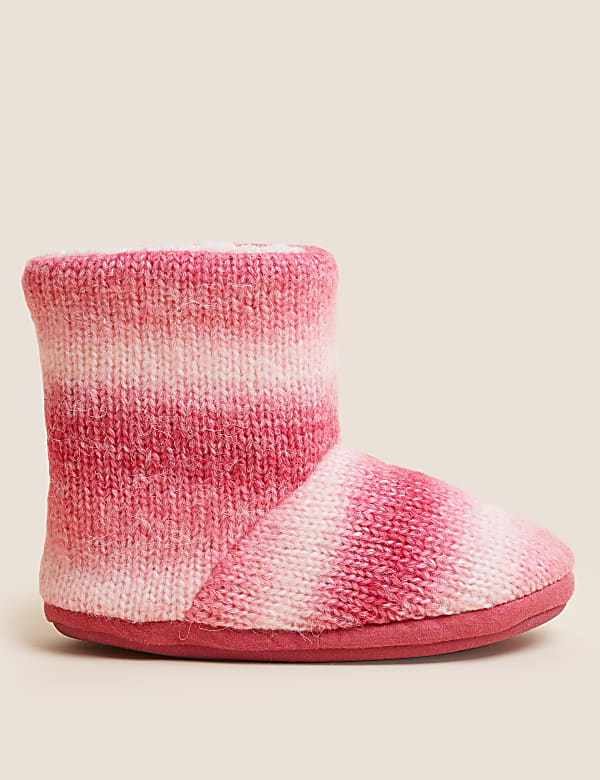 Kids Ombré Knitted Slipper Boots (4 Small - 6 Large) - US