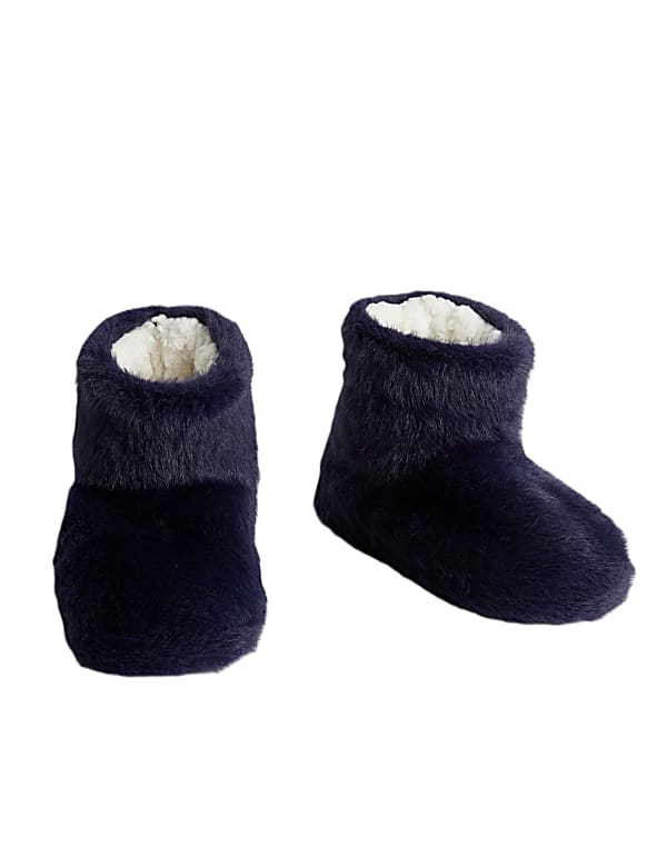 Kids' Faux Fur Slipper Boots (4 Small - 7 Large) - EE