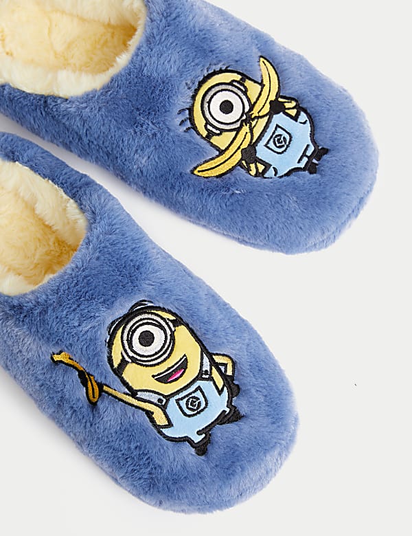 Kids' Minions™ Faux Fur Slippers (9 Small - 7 Large) - US
